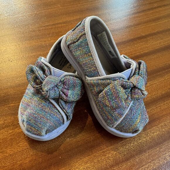 Baby‎ Girl Tom's Shoes Alpargata Glitter Sz 5 - Picture 1 of 11
